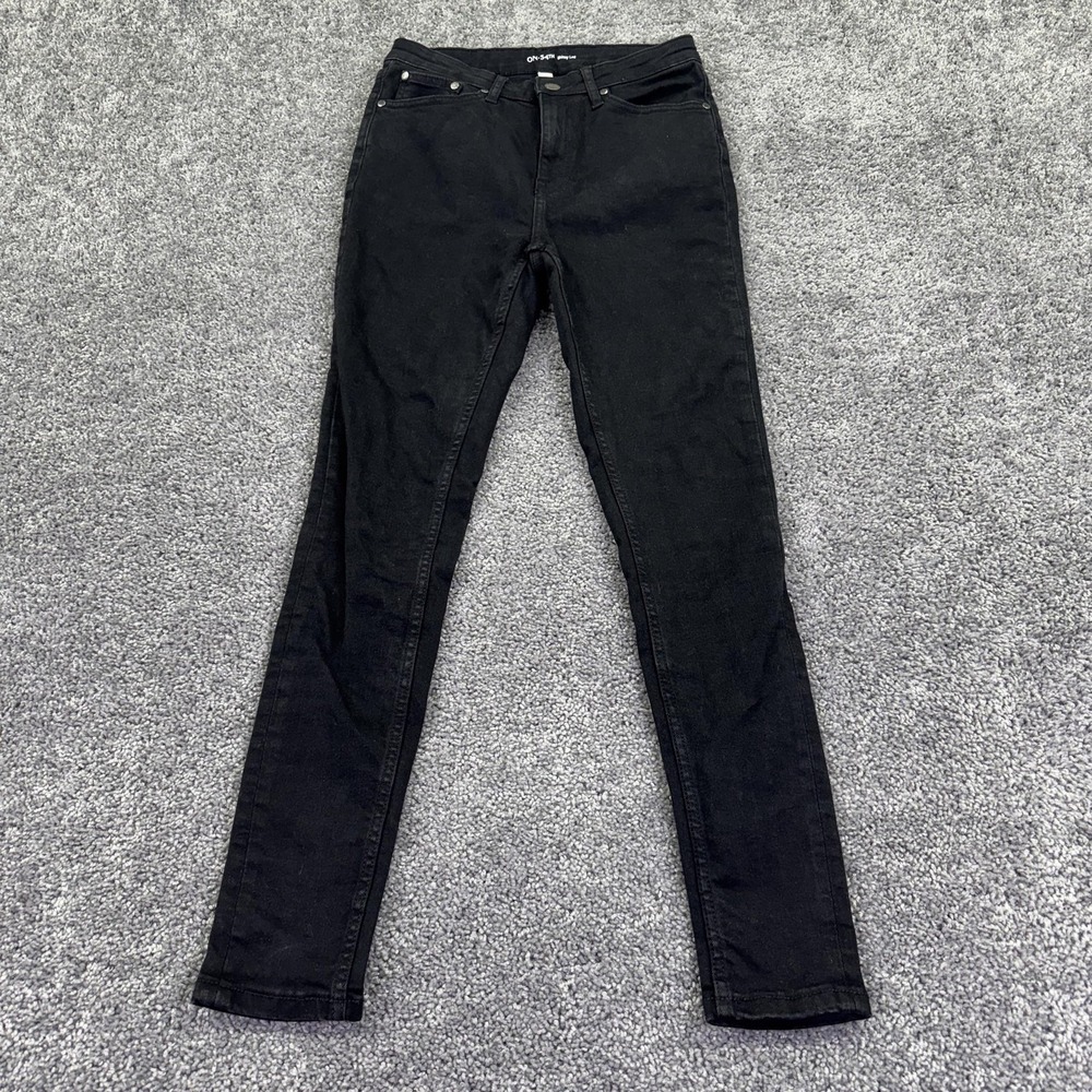 ON-34TH Jeans Womens 6/28 Black Low Rise Skinny Stretch Dark Wash Denim Casual